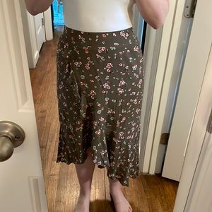 Express Floral Midi Skirt